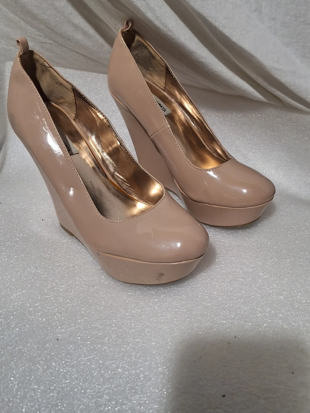 Women’s Nude Platform Wedge Pumps